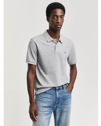 GANT - Melange Embroidered Archive Shield Polo Shirt - Lyst