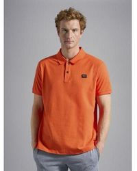 Paul & Shark - Carrot Knitted Cotton Webbing Polo Shirt - Lyst
