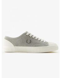 Fred Perry - Limestone Hughes Low Textured Suede Trainer - Lyst