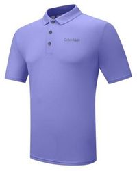 Calvin Klein - Lilac Cotton Blend Stretch Polo Shirt - Lyst