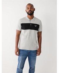 True Religion - Heather Colour Block Logo Polo Shirt - Lyst