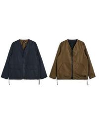 Taion - Dark Reversible Military V-Neck Cardigan - Lyst