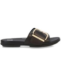 Fitflop - Gracie Maxi-Buckle Leather Slide - Lyst