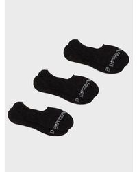 Emporio Armani - 3-Pack Logo Shoe Liner Sock - Lyst