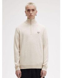 Fred Perry - Porridge Marl Classic Half Zip Jumper - Lyst