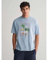GANT - Dove Hawaii Print Graphic T-Shirt - Lyst