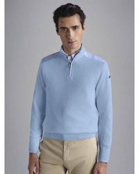Paul & Shark - Cotton Zip Neck Sweater - Lyst