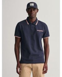 GANT - Evening 3-Colour Tipping Solid Pique Polo Shirt - Lyst