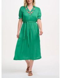 Sugarhill - Folk Floral Embroidery Carlota Midi Dress - Lyst