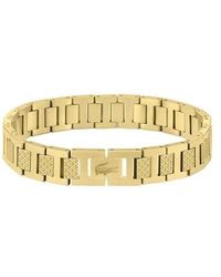 Lacoste - 2040120 Jewelry Metropole Ionic Thin Gold Plated Steel Link Bracelet Color: Yellow Gold - Lyst