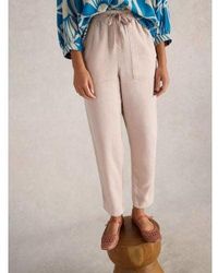 White Stuff - Light Natural Elle Linen Blend Trouser - Lyst