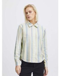 Ichi - Cashmere Stripe Lino Shirt - Lyst