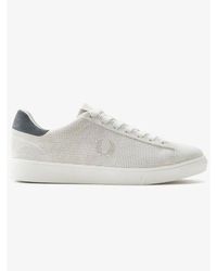 Fred Perry - Snow Oatmeal Spencer Perforated Suede Trainer - Lyst