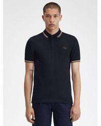 Fred Perry - Snow Shaded Stone Twin Tipped Polo Shirt - Lyst