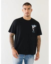 True Religion - Jet Relaxed Metallic Skull T-Shirt - Lyst