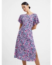 French Connection - Placid Fotini Delph Cut Out Back Dress - Lyst