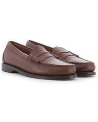 G.H. Bass & Co. - Mid Textured Leather Weejuns Larson Penny Loafer - Lyst