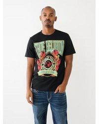 True Religion - Jet Champs Puff Print T-Shirt - Lyst