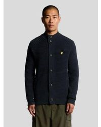Lyle & Scott - Dark Button Through Funnel Neck Jumper - Lyst