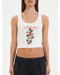 Ed Hardy - Death Before Ribbed Cropped Vest - Lyst