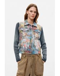 Desigual - Printed Denim Jacket, Cotton - Lyst