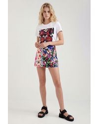 Desigual - Floral Miniskirt, Cotton - Lyst