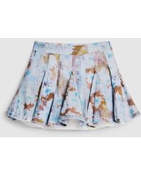 Desigual - Mini Pleated Floral Skirt, Cotton - Lyst