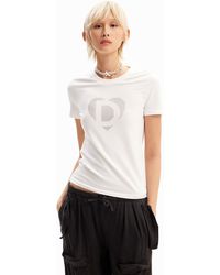 Desigual - Rhinestone Imagotype T-shirt - Lyst