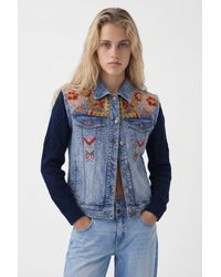Desigual - Combined Trucker Jacket With Embroidery, Cotton - Lyst