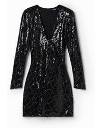 Desigual - Short Sequinned Dress - Lyst