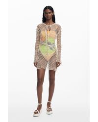 Desigual - Häkelkleid Mit Perlen - Lyst