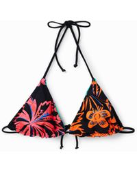 Desigual - Reversible Triangle Bikini Top - Lyst
