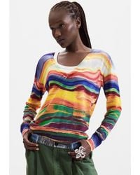Desigual - Fine Knit Printed Sweater - Lyst
