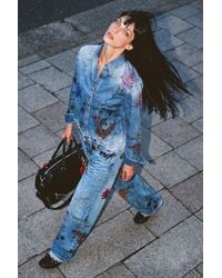 Desigual - Printed Denim Shirt, Cotton - Lyst