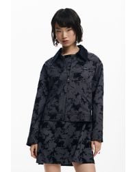 Desigual - Kurze Jacke Mit Futter, Damen, Polyester, Schwarz - Lyst