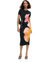 Desigual - Long Floral Dress, Viscose - Lyst