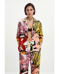 Desigual - M. Christian Lacroix Silk Orchid Trousers - Lyst