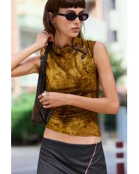 Desigual - Flocked Printed Top, Polyester - Lyst