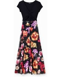 Desigual - M. Christian Lacroix Combination Floral Long Dress - Lyst