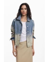 Desigual - Floral Denim Jacket - Lyst