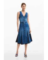 Desigual - Denim Midi Dress - Lyst