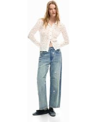 Desigual - Embroidered Balloon Jeans, Cotton - Lyst