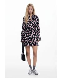 Desigual - Short Floral Shirt Dress, Polyester - Lyst