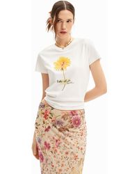Desigual - Short-sleeved T-shirt With Flower. - Lyst