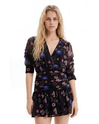 Desigual - M. Christian Lacroix Draped Short Dress, Polyester - Lyst