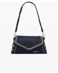 Desigual - Medium Faux Leather Effect Bag With Stitching - Lyst