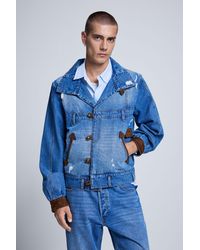 Desigual - Embroidered Denim Jacket, Cotton - Lyst