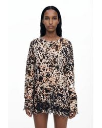 Desigual - Animal Print Sweater, Cotton - Lyst