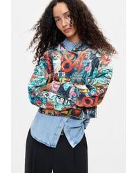 Desigual - Sudadera Estampada 100% Algodón, Mujer, Algodon, Negro - Lyst
