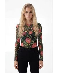 Desigual - Slim Floral Bodysuit, Polyester - Lyst